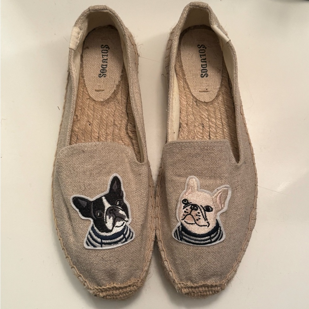 RARE! Soludos French Bulldog Espadrille Flats